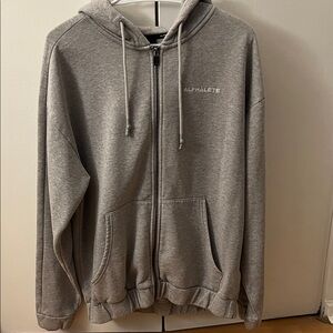 Alphalete Men's Zip-Up Hoodie in Gray